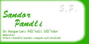 sandor pandli business card